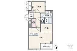ニューライフ高麗橋 2LDKの間取図画像