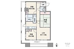 エスリード天王寺駅前 3LDKの間取図画像