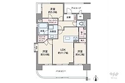 エステムエグゼ心斎橋 3LDKの間取図画像