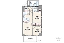 リーガル南久宝寺 2LDKの間取図画像