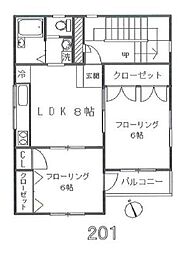 玉川ハイツ 2LDKの間取図画像
