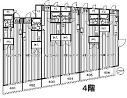 カネコビル3 4階ワンルームの間取り