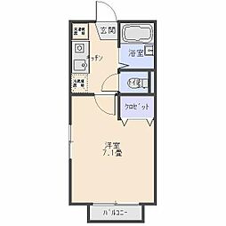 ベルスリー 1Kの間取図画像