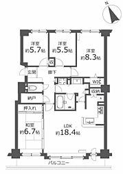 アームズ宮の森 4LDKの間取図画像