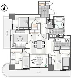 ハイネスプリモール城東 3LDKの間取図画像