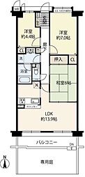 西宮アーバンライフ 3LDKの間取図画像