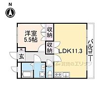 リバティヒルズ朝霧 206 ｜ 奈良県生駒市小明町（賃貸アパート1LDK・2階・41.04㎡） その2