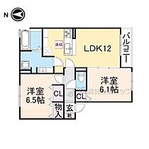 大阪府枚方市楠葉面取町１丁目（賃貸アパート2LDK・1階・57.73㎡） その2