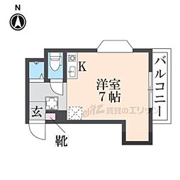 LIBERAL宮之阪 ワンルームの間取図画像
