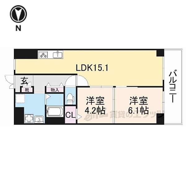 富雄スカイハイツ ｜奈良県奈良市富雄元町１丁目(賃貸マンション2LDK・3階・57.75㎡)の写真 その2