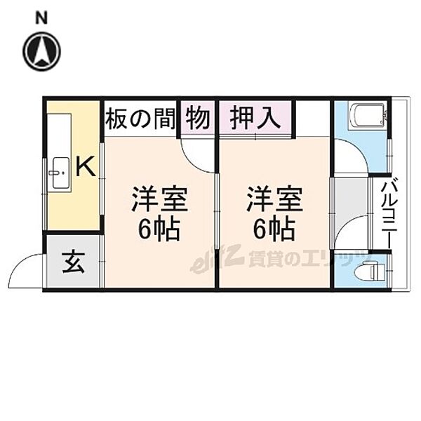 高宮マンション 35｜大阪府寝屋川市高宮栄町(賃貸マンション2K・3階・37.00㎡)の写真 その2