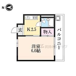 カ・リオベッロ～芳流坊～ 1Kの間取図画像