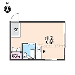 ウチダマンション ワンルームの間取図画像