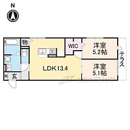 セジュールルポ 2LDKの間取図画像