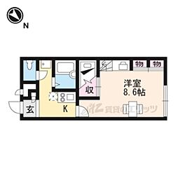 レオパレス星田2 1Kの間取図画像