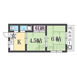 WESTヒルズ御堂 2Kの間取図画像