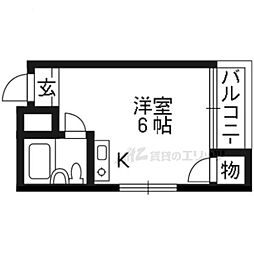 マンショングリーン ワンルームの間取図画像