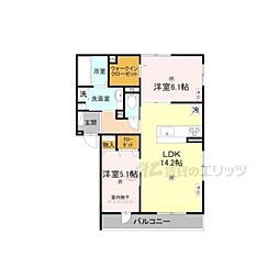 K.レジデンス・ビュー2 2LDKの間取図画像