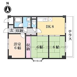 ネストクレール 2LDKの間取図画像
