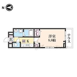 シャトーエレガント 1Kの間取図画像