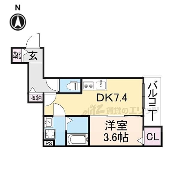 ジーメゾン大和郡山ルブレ 202｜奈良県大和郡山市北郡山町(賃貸アパート1DK・2階・30.01㎡)の写真 その2