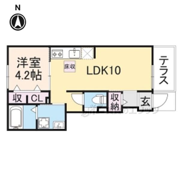 フラワータウン　フェイジョア 106｜大阪府枚方市長尾元町７丁目(賃貸アパート1LDK・1階・37.76㎡)の写真 その2