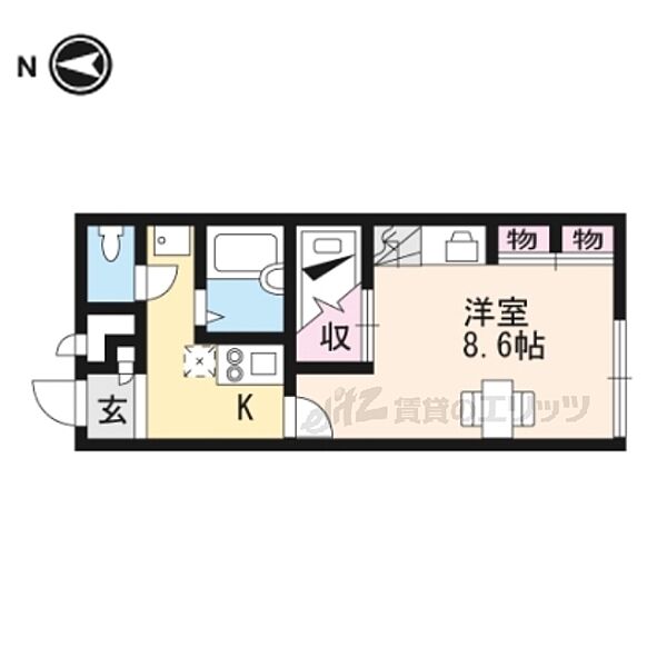 奈良県橿原市常盤町(賃貸アパート1K・1階・23.18㎡)の写真 その2