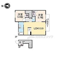 エクセルコート 202 ｜ 奈良県大和郡山市昭和町（賃貸アパート2LDK・2階・54.60㎡） その2