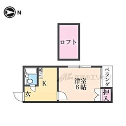 みすずコーポ2 1Kの間取図画像