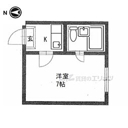 コーポ諏訪柳町 4階1Kの間取り