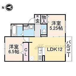 デラッセ真美ヶ丘 2LDKの間取図画像