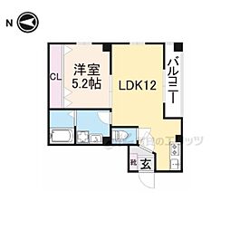 エクセレント天理 1LDKの間取図画像