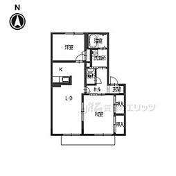 グランブルーB 2LDKの間取図画像