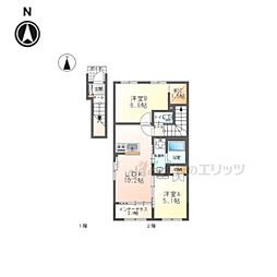 葛城市南道穂新築アパート 2LDKの間取図画像