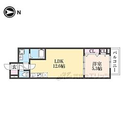 ジーメゾン大和高田クレアージュ 1LDKの間取図画像