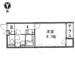 レオネクスト御所 1Kの間取図画像