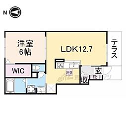 リバーヒルM 1LDKの間取図画像