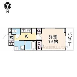 ハルズHINODE 1Kの間取図画像