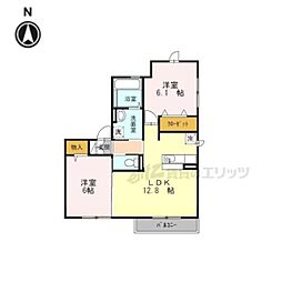 デラッセ真美ヶ丘 2LDKの間取図画像