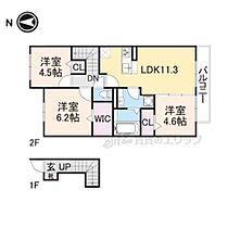 奈良県橿原市新賀町（賃貸アパート3LDK・2階・66.97㎡） その2