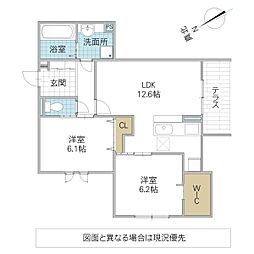 D’s LIEN C C号地 1階2LDKの間取り