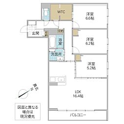 ジュエルコート 203号室 2階3LDKの間取り
