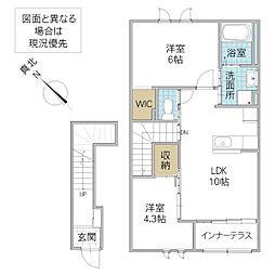 エトワール 207号室 2階2LDKの間取り