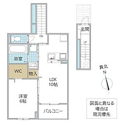 ソラリス 203号室 2階1LDKの間取り