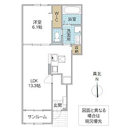 ベルク 1LDKの間取図画像