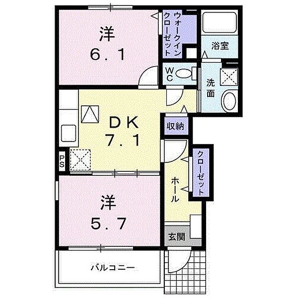 プリムローズ 101号室｜茨城県取手市米ノ井(賃貸アパート2DK・1階・46.22㎡)の写真 その2