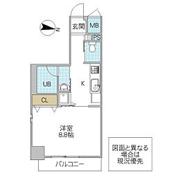 レーガベーネ守谷本町 1Kの間取図画像