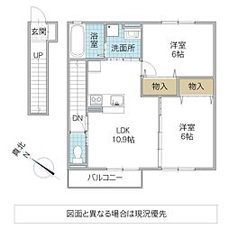 ラヴィラントさしまB 2LDKの間取図画像