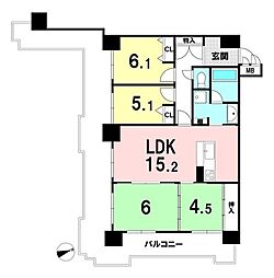 ロータリーマンション西大津 4LDKの間取図画像