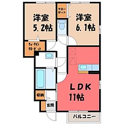 サンライトレジデンス2A 2LDKの間取図画像